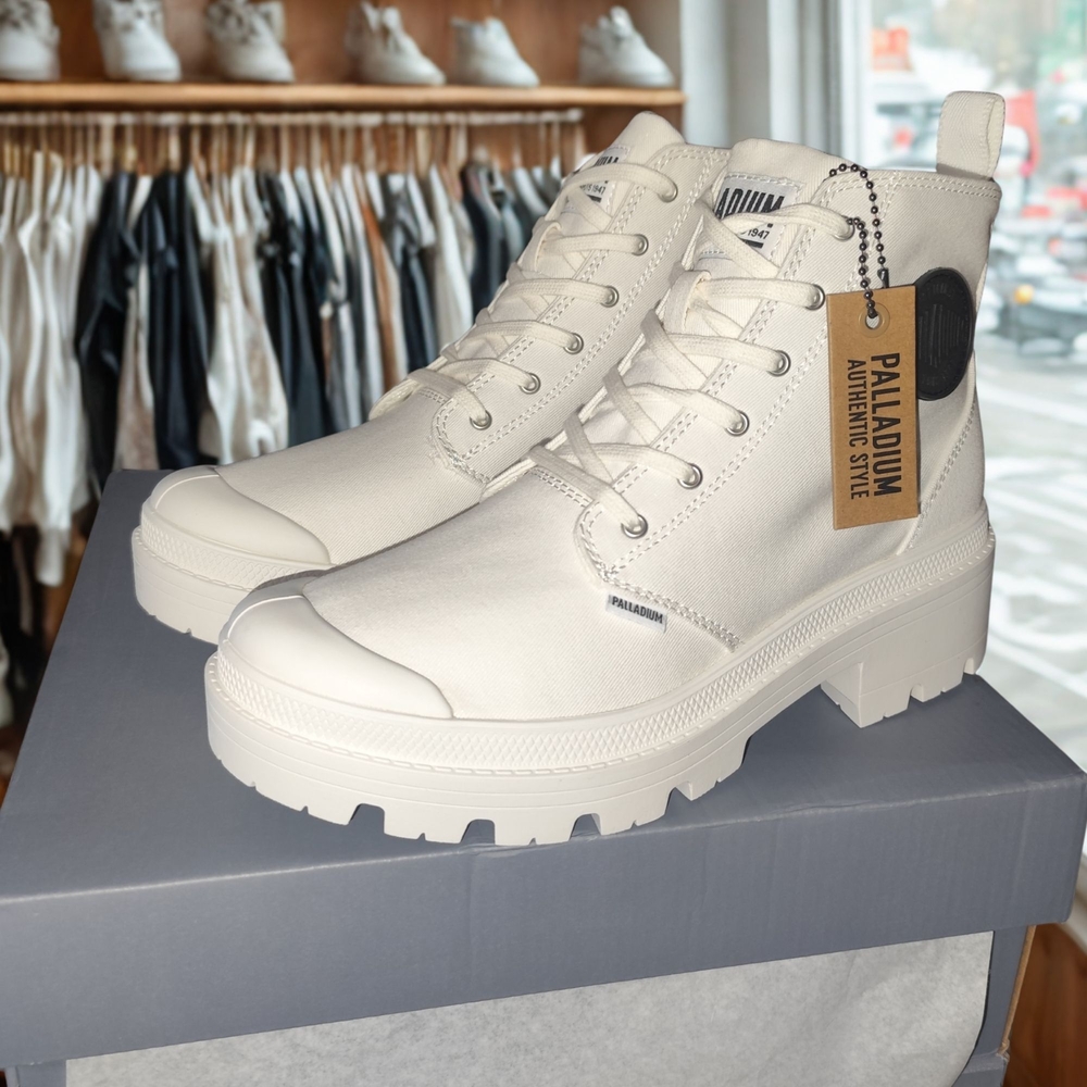 Palladium White High-Top Boots